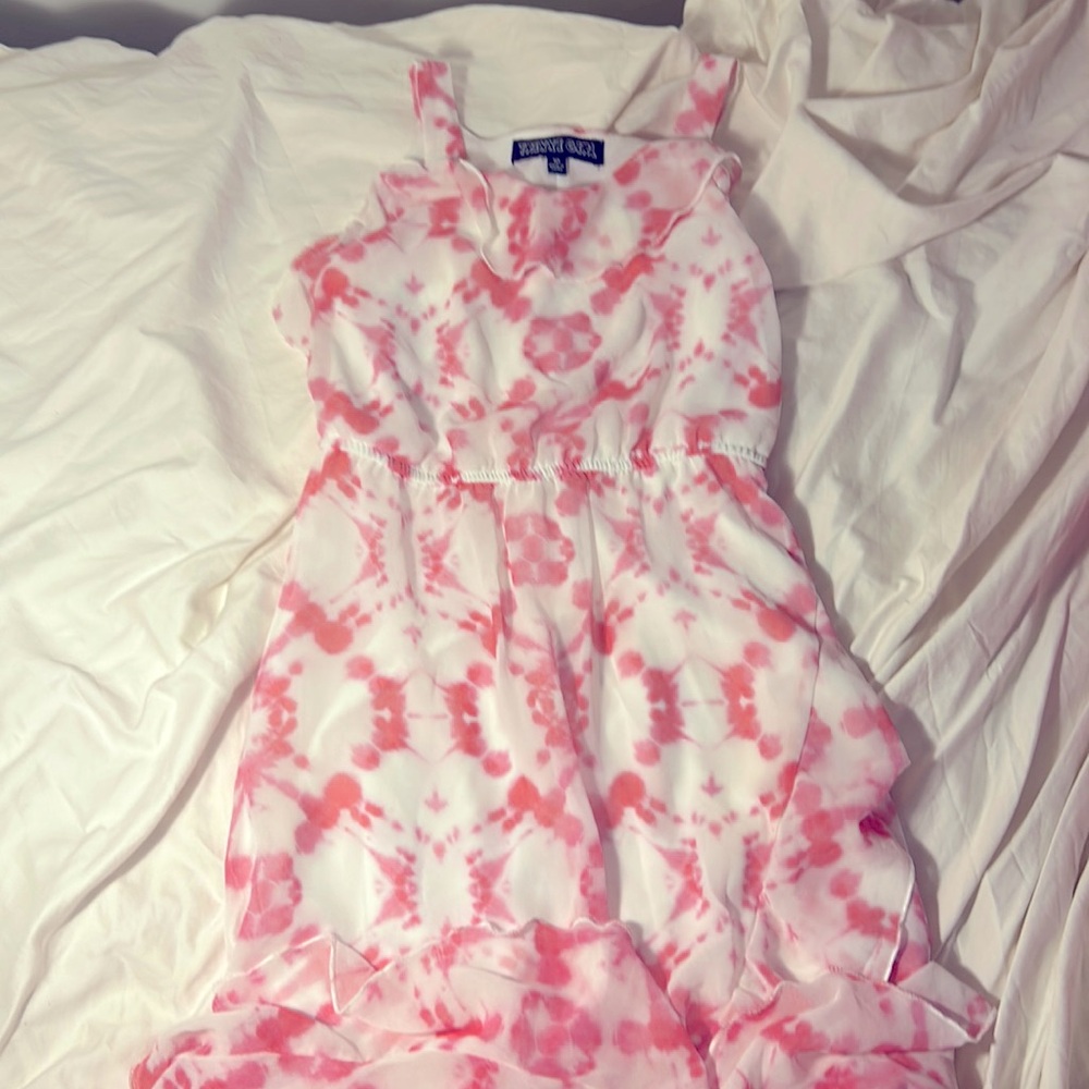 Trixxi Girl dress pink and white tie-dye design Size 10 large